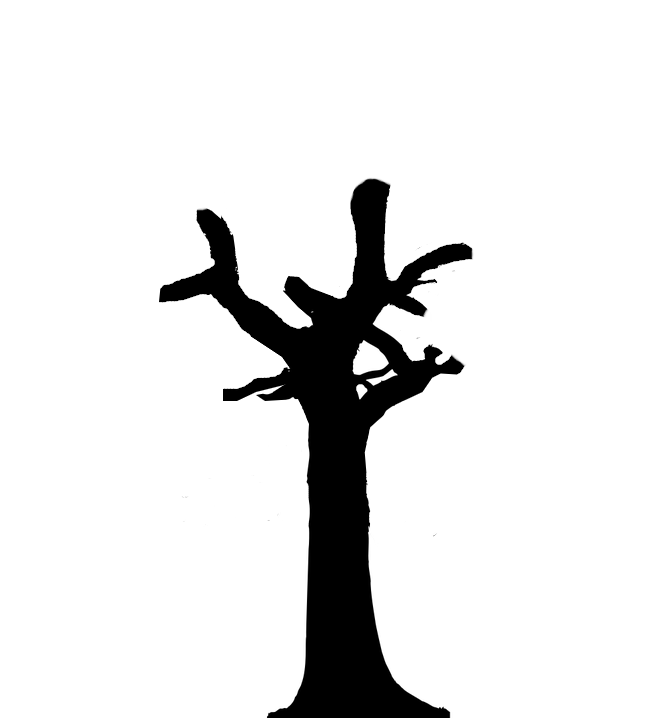 silhouette of a tree which has been endured crown topping